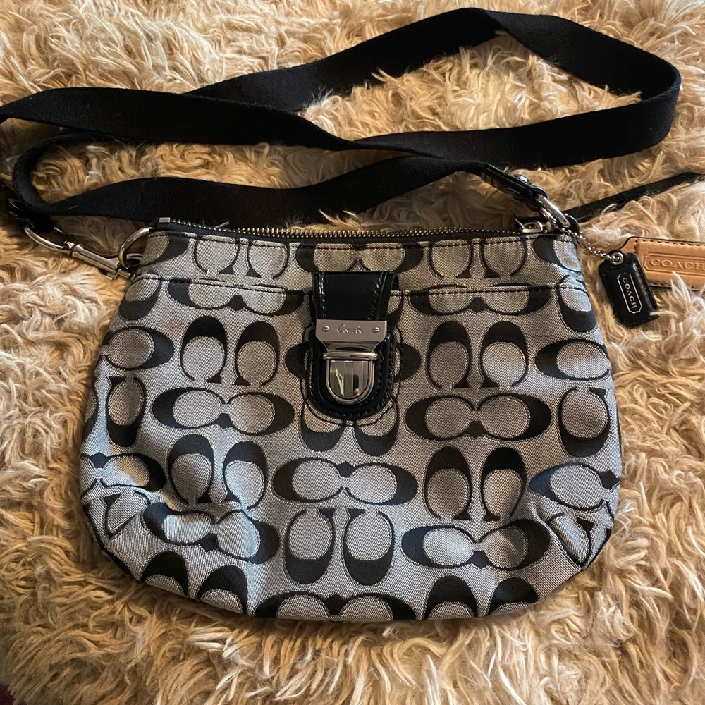Crossbody Coach bag - Black and silver